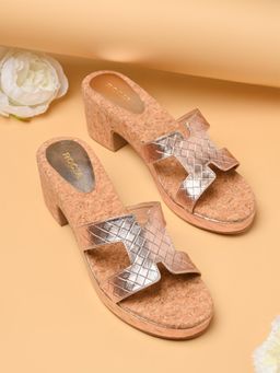 ROCIA - Rose Gold Women Casual Block Sandal Heels