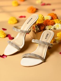 ROCIA - Gold Women Diamond Studded Jeweled Sandal Heels