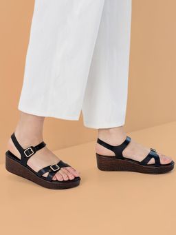 ROCIA - Black Women Casual Platform Sandal Heels