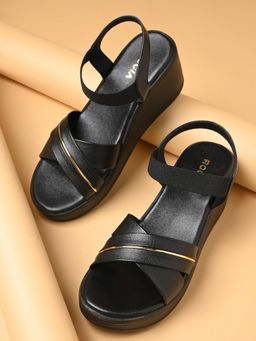 ROCIA - Black Women Casual Wedges Heels
