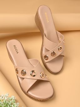 ROCIA - Beige Women Casual Wedges Heels