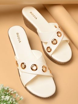 ROCIA - White Women Casual Wedges Heels