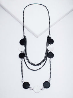 Rhea - Black Multi-Layer Stone Necklace