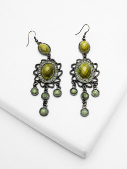 Rhea - Olive Verde Gemstone Drop Earrings