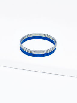 Rhea - Blue Silver Bangles (Pack Of 8)