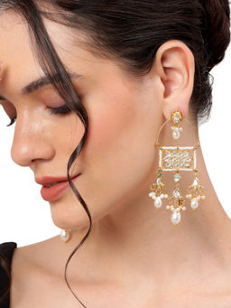 AARSEE OFFICIAL - Women Basta White Dangler Earrings
