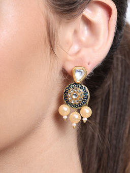 AARSEE OFFICIAL - Blue Enamelled Earrings