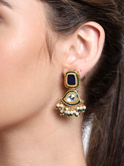AARSEE OFFICIAL - 22KT Gold Plated Sapphire Blue Glow Earrings