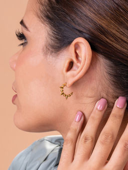 Palmonas - 18K Gold Plated Soft Spikes Hoop Earrings for Womens