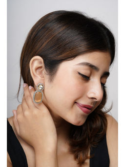 AARSEE OFFICIAL - 22KT Gold Plated Dazzling Peach Earrings