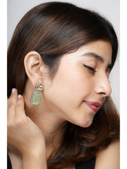 AARSEE OFFICIAL - 22KT Gold Plated Dazzling Pastel Green Earrings