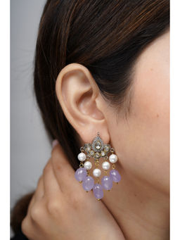 AARSEE OFFICIAL - 22KT Gold Plated Serene Purple Earrings