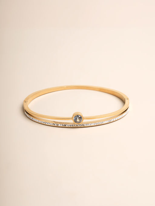 Palmonas Women Exquisite 18K Gold-Plated White Bracelet