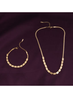 Palmonas - Gold Grandeur Necklace and Bracelet Jewellery Set for Womens