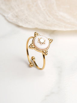 Palmonas - White Golden Snowflake Vintage Ring for Womens