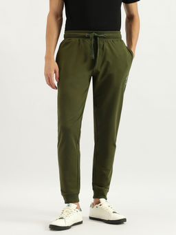 United Colors of Benetton - Men Green Cotton Blend Slim Fit Joggers