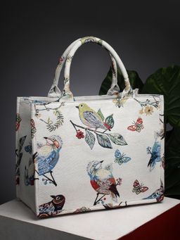 Anekaant - Jungle Natural and Multi Toile Cotton Jacquard Handheld Bag