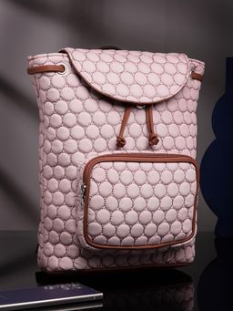 Anekaant - Uno Dusty Pink Geometric Quilted Polyester Backpack