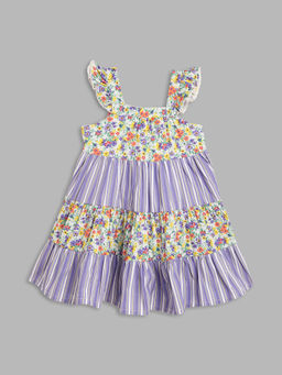 Blue Giraffe - Girls Multi Printed Dress