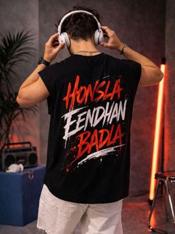 The Fit Theory - Men Oversized Boxy Black T-Shirt