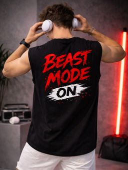 The Fit Theory - Men Oversized Boxy Black T-Shirt