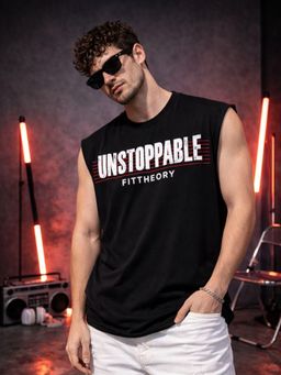 The Fit Theory - Men Oversized Boxy Black T-Shirt