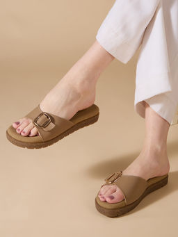 Inc.5 - Womens Brown Casual Solid Slip-On Sandals