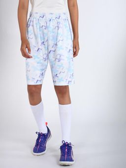 UMILDO - Boys Blue Activewear Geometric Printed Sports Shorts