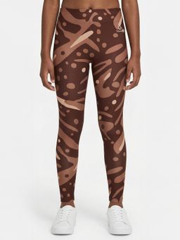 UMILDO - Girls Brown Floral Printed Leggings