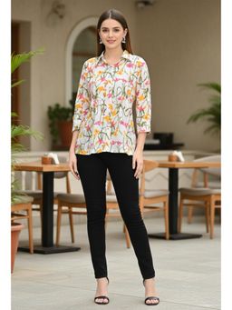 Rajnandini - Womens Off White Pure Cotton Jaipuri Printed Shirt