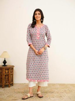 GOODHAND - Cotton Block Printed Long Kurta