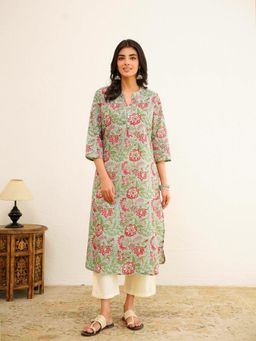GOODHAND - Cotton Pleat Kurta For Women
