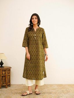 GOODHAND - Cotton Pleat Kurta For Women
