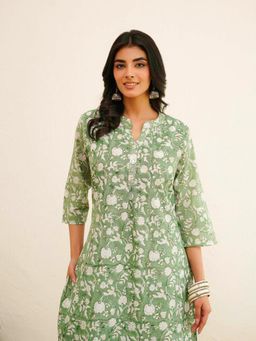 GOODHAND - Cotton Pleat Kurta For Women