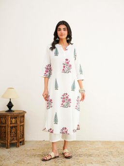 GOODHAND - Cotton Pleat Kurta For Women