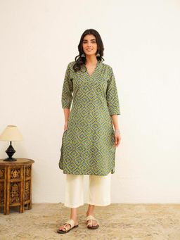 GOODHAND - Cotton Printed Straight Kurta