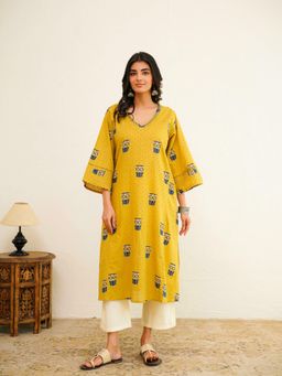 GOODHAND - Cotton Printed Ultimate Aline Kurta for Women
