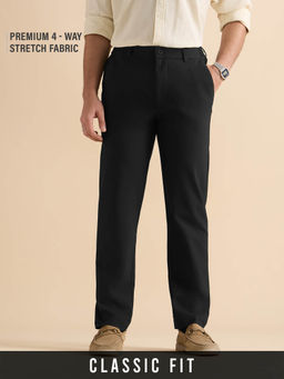The Souled Store - Super Black Ash Men Casual Trouser