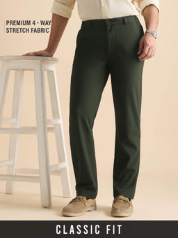 The Souled Store - Super Hunter Green Men Casual Trouser
