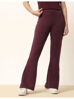 U.S. POLO ASSN. - Womens Wine High Rise Flared Fit Lounge Pant