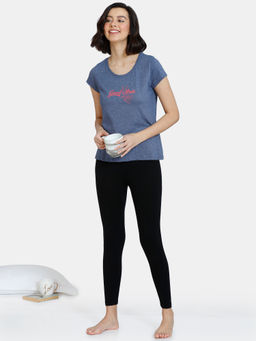 Zivame - Looney Tunes Knit Cotton Top - Medieval - Blue