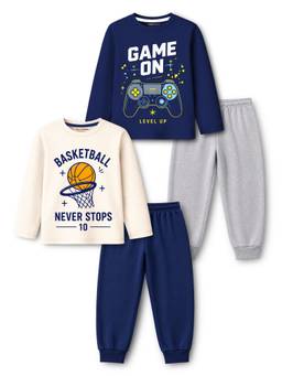 Trampoline - Boys Printed Relaxed Fit T-Shirts And Joggers (Pack Of 2)