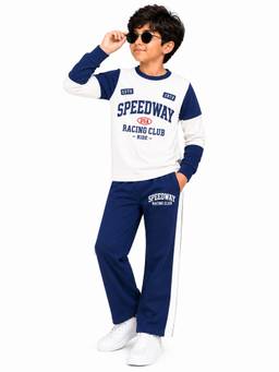 Trampoline - Boys Speedway Racing Printed T-Shirt And Joggers- Multi-Colour