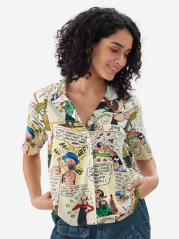 The Souled Store - Official Popeye Comic Punch Women Summer Shirt