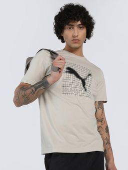 Puma - Tech Graphic Mens Beige T-Shirt