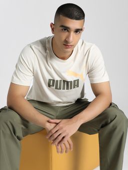 Puma - Two Colour No. 1 Logo Mens White T-Shirt