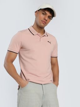 Puma - Ess Collar Tipping Mens Pink Polo T-Shirt