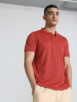 Puma - Wardobe Ess Jqrd Collar Mens Red Polo T-Shirt