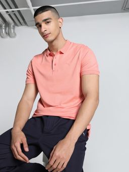 Puma - Wardobe Ess Jqrd Collar Mens Pink Polo T-Shirt