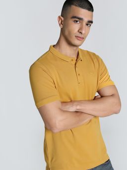Puma - Wardobe Ess Jqrd Collar Mens Yellow Polo T-Shirt